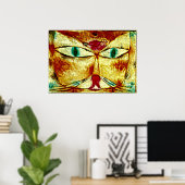 Paul Klee art poster: Kat en vogel Poster (Thuiskantoor)