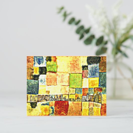 Paul Klee artwork, Neuer Stadtteil in M Briefkaart (Staand voorkant)