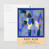 Paul Klee Blue Abstract Bauhaus Briefkaart (Voorkant / Achterkant)