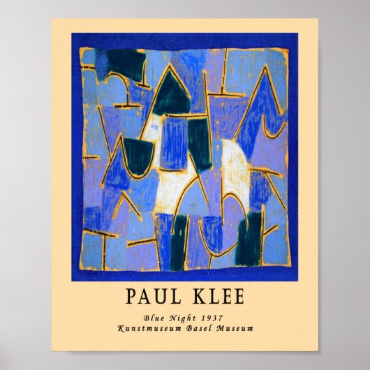  Paul Klee Blue Abstract Bauhaus Poster (Voorkant)