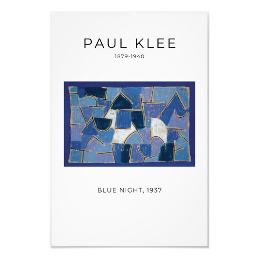 Paul Klee, Blue Night - Modern Abstracte Art Foto Afdruk (Voorkant)