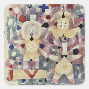 Paul Klee, Carnaval in de Sneeuw, Vierkante Sticker