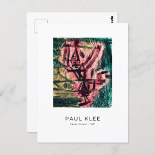 Paul Klee, Fire Clown - Colorful Abstract Art Briefkaart