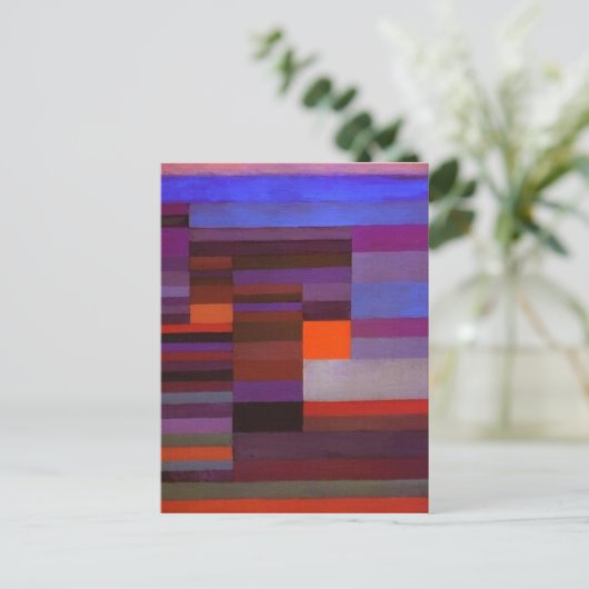 Paul Klee Fire in the Evening Abstracte Fine Art Briefkaart (Staand voorkant)