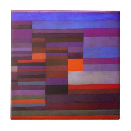 Paul Klee Fire in the Evening Tile Tegeltje (Voorkant)