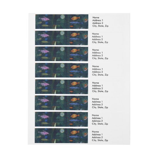 Paul Klee Fish Magic Abstract schilderen Grafisch  Adreslabel Wikkel (Vel)