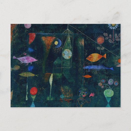Paul Klee Fish Magic Abstract schilderen Grafisch Briefkaart (Voorkant)