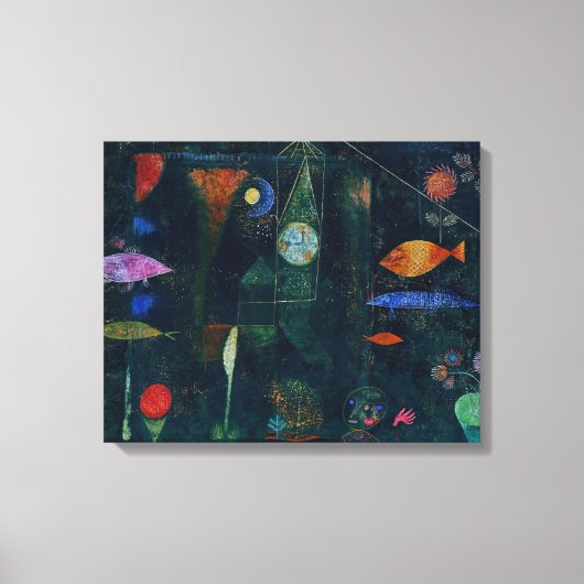 Paul Klee Fish Magic Abstract schilderen Grafisch Canvas Afdruk (Voorkant)