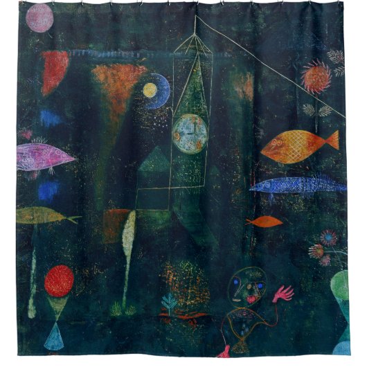 Paul Klee Fish Magic Abstract schilderen Grafisch Douchegordijn (Voorkant)