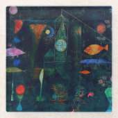 Paul Klee Fish Magic Abstract schilderen Grafisch  Glazen Onderzetter (Voorkant)