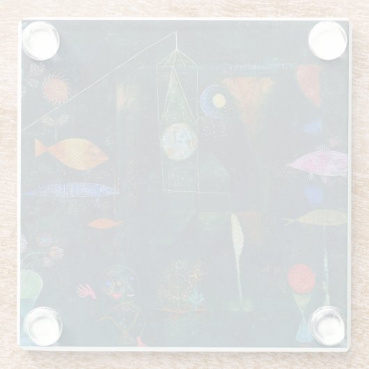 Paul Klee Fish Magic Abstract schilderen Grafisch  Glazen Onderzetter (Achterkant)
