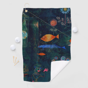 Paul Klee Fish Magic Abstract schilderen Grafisch Golfhanddoek