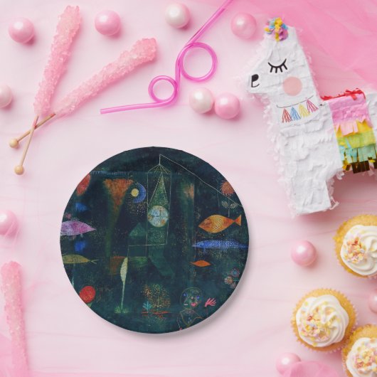 Paul Klee Fish Magic Abstract schilderen Grafisch  Papieren Bordje (Feest)