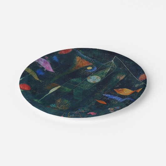 Paul Klee Fish Magic Abstract schilderen Grafisch  Papieren Bordje (Gekanteld)