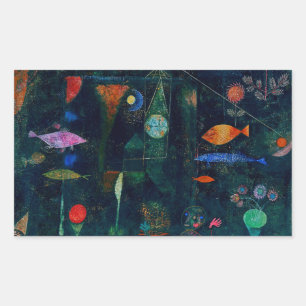 Paul Klee Fish Magic Abstract schilderen Grafisch Rechthoekige Sticker