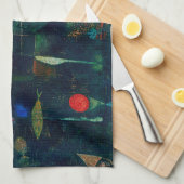 Paul Klee Fish Magic Abstract schilderen Grafisch  Theedoek (Quarter Fold)