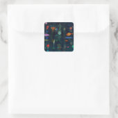 Paul Klee Fish Magic Abstract schilderen Grafisch  Vierkante Sticker (Tas)
