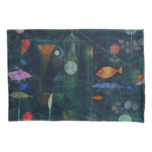 Paul Klee Fish Magic Abstracte Schilderkunst Grafi Kussensloop (Voorkant)