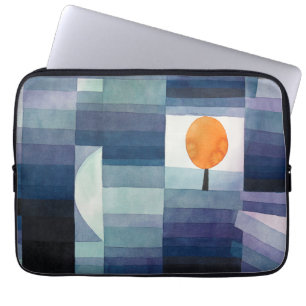 Paul Klee Harbinger van Autumn. Blauwe geometrisch Laptop Sleeve