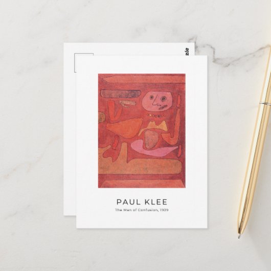 Paul Klee, het Man van Verwardheid - Abstracte Kun Briefkaart (Voorkant / Achterkant in situ)
