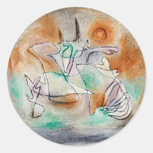 Paul Klee - Huilende Hond, Ronde Sticker