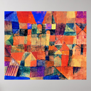 Paul Klee kunst, Stad met de Drie Koepels Poster