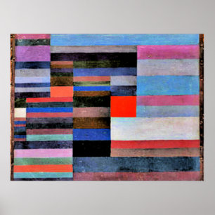 Paul Klee kunstwerk, vuur in de avond Poster