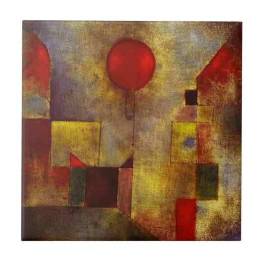 Paul Klee Red Balloon Tegeltje (Voorkant)