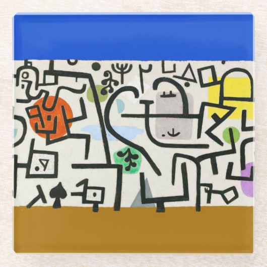 Paul Klee Rich Harbour Abstract expressionisme Glazen Onderzetter (Voorkant)