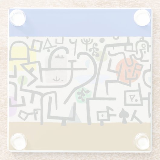 Paul Klee Rich Harbour Abstract expressionisme Glazen Onderzetter (Achterkant)