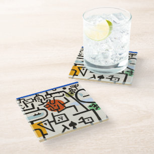 Paul Klee "Rich Port" Modern Abstract Glazen Onderzetter