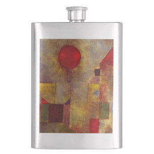 Paul Klee Rode Ballon Abstract Kleurrijke Kunst Heupfles