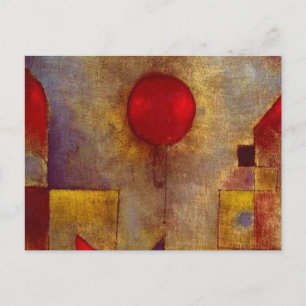 Paul Klee Rode Ballon Abstracte Kleurrijke Kunst Briefkaart