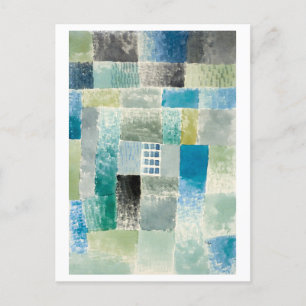 Paul Klee schilderij, "Eerste huis in een nederzet Briefkaart