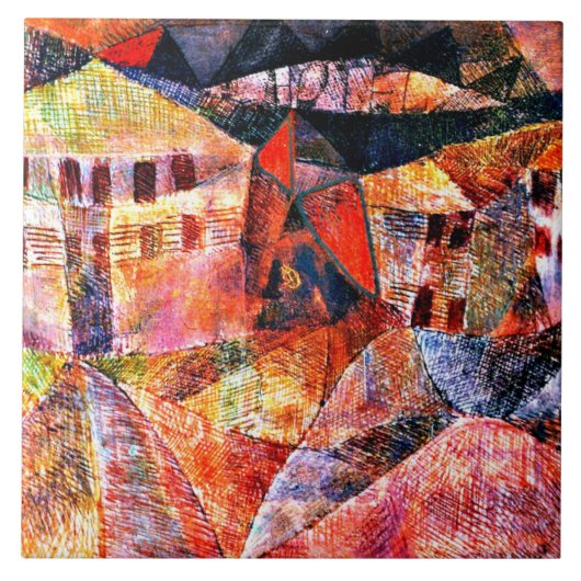 Paul Klee - The Hotel, Tegeltje (Voorkant)