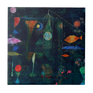 Paul Klee Vismagie Abstracte Schilderkunst Grafisc Tegeltje