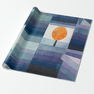 Paul Klee Voorbode van Herfst Blauwe Moderne Abstr Cadeaupapier