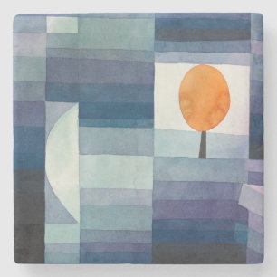 Paul Klee Voorbode van Herfst Blauwe Moderne Abstr Stenen Onderzetter