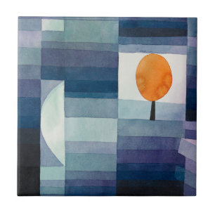 Paul Klee Voorbode van Herfst Blauwe Moderne Abstr Tegeltje