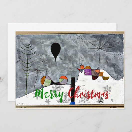 Paul Klee - Winter, abstracte kerst kunst Feestdagenkaart (Voorkant / Achterkant)