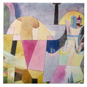 Paul Klee, Zwarte Kolommen in een Landschap, Tegeltje