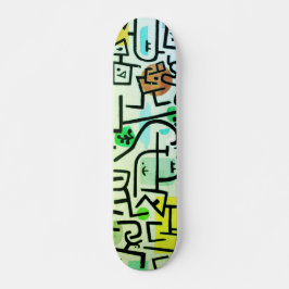 Paul Klee's rijke haven - Koel  Abstracte kunst Skateboard