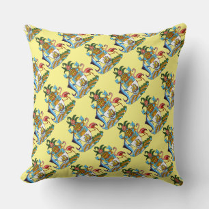 Paul McGehee "Bahamas Coat of Arms" Coussin