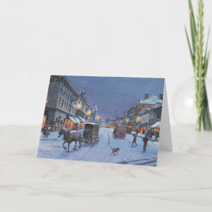 Paul McGehee "Georgetown Snowfall" Note Card Feestdagen Kaart