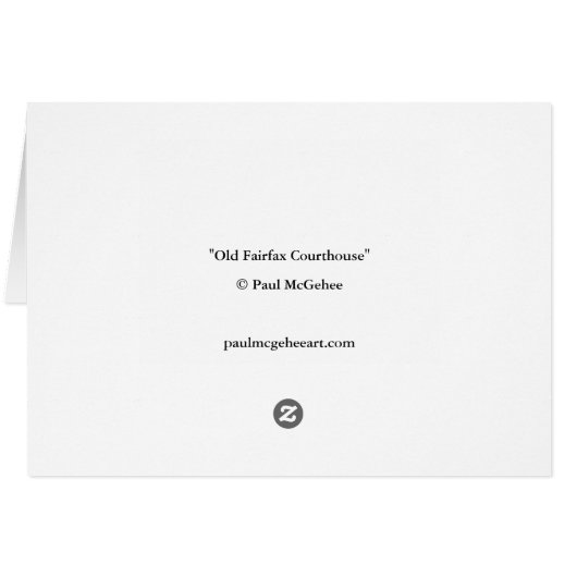 Paul McGehee "Old Fairfax Courthouse"-kaart (Achterkant Horizontaal)