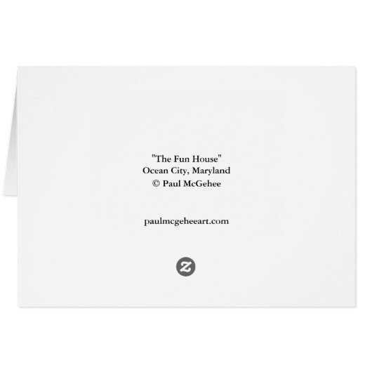 Paul McGehee "The Fun House - Ocean City, MD"-kaar (Achterkant Horizontaal)