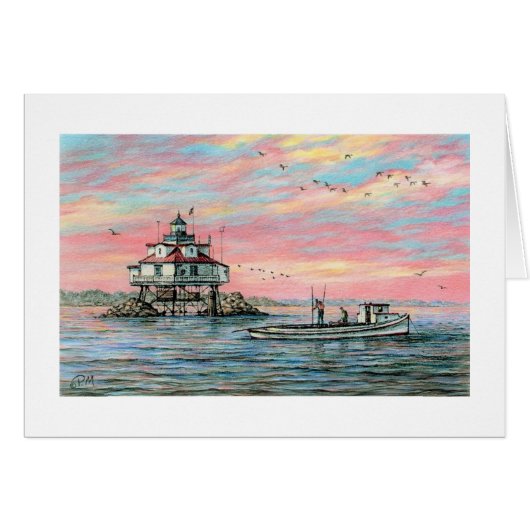 Paul McGehee "Thomas Point Dawn"-kaart (Voorkant Horizontaal)