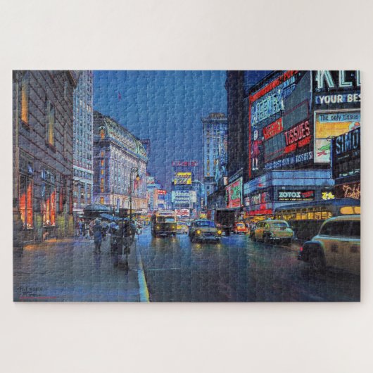 Paul McGehee "Times Square en 1954" Puzzle (Horizontal)