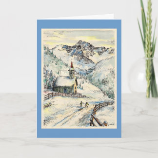 Paul McGehee "Zallinger Chapel" Xmas Kaart -Italia
