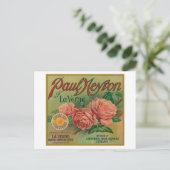 Paul Neyron van La Verne Oranje Label Briefkaart (Staand voorkant)